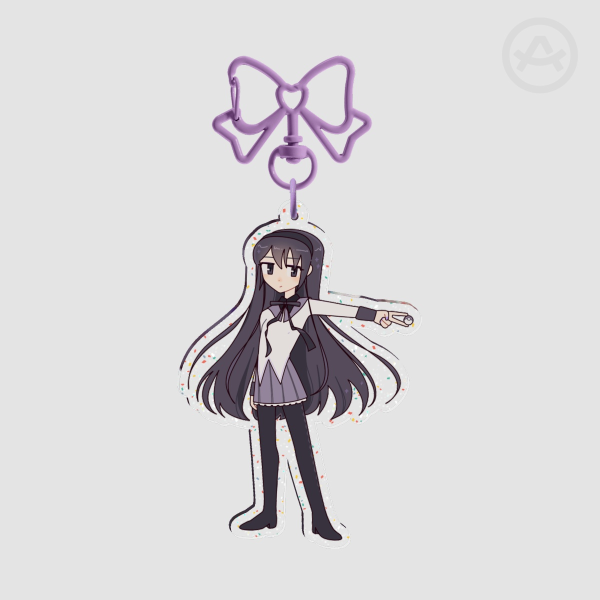 Homura magical girl Glitter Keychain