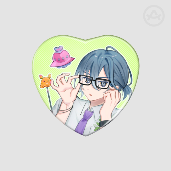 Hachinoya Nagi - Heart Shape Holographic Badges