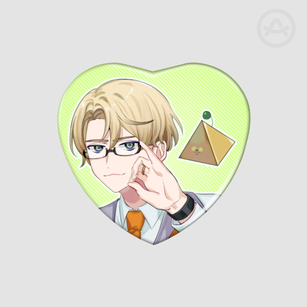 Kitakata Raito - Heart Shape Holographic Badges