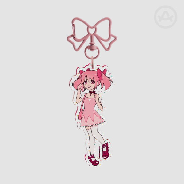 Madoka magical girl Glitter Keychain