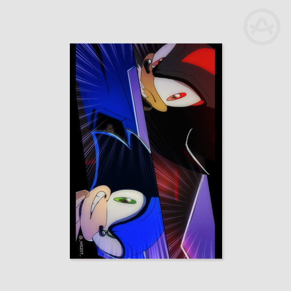 Sonic vs Shadow Crossworlds Poster Printing