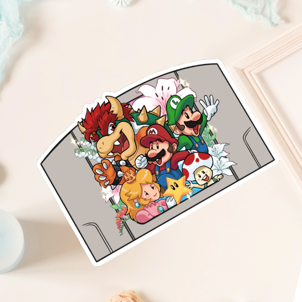 N64 cartridge Plumber brothers Die Cut Stickers