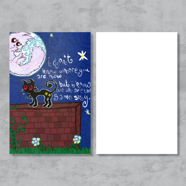 moon kitty mini print