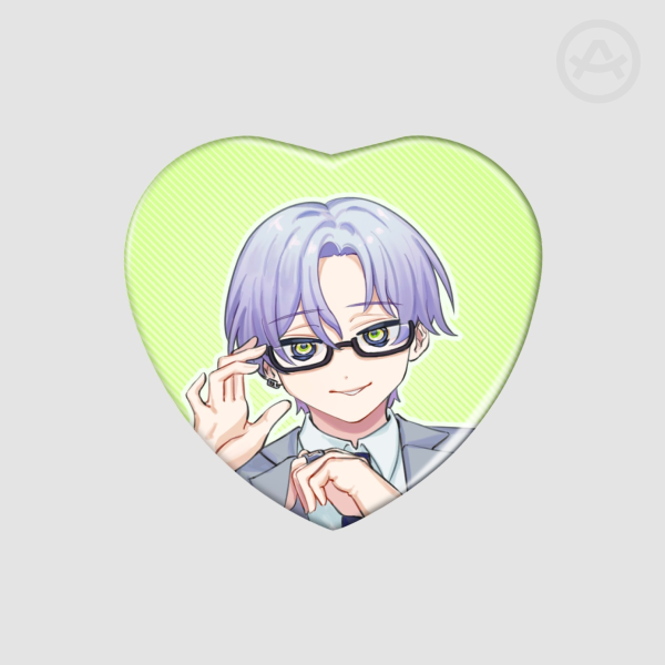 Ooguro Kafka - Heart Shape Holographic Badges