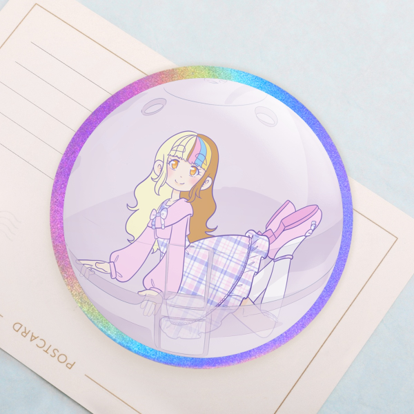 Gachapon Galaco Pink Plaid Badge