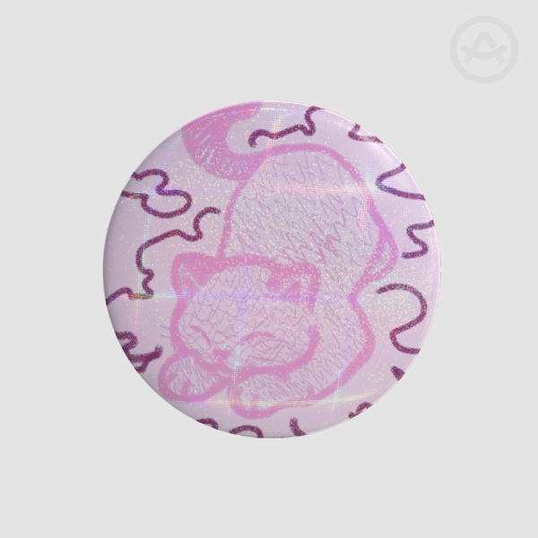 Pink Cat (Button Pin)
