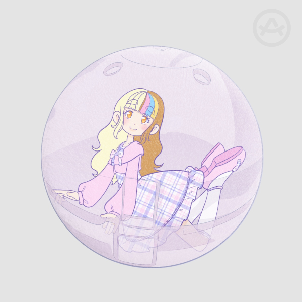 Gachapon Galaco Pink Plaid Plush Badge