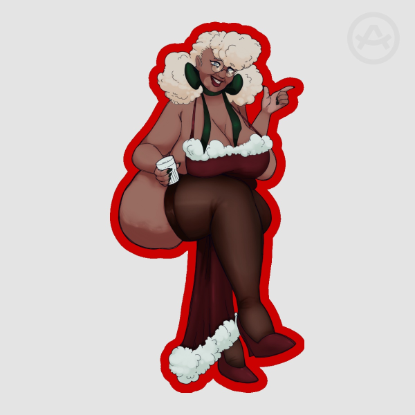 Mrs. Claus Pinup Sticker