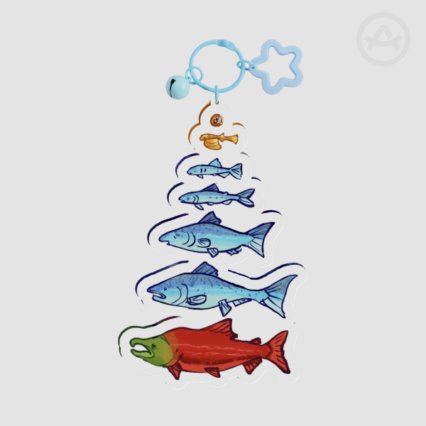 Salmon life cycle Keychain