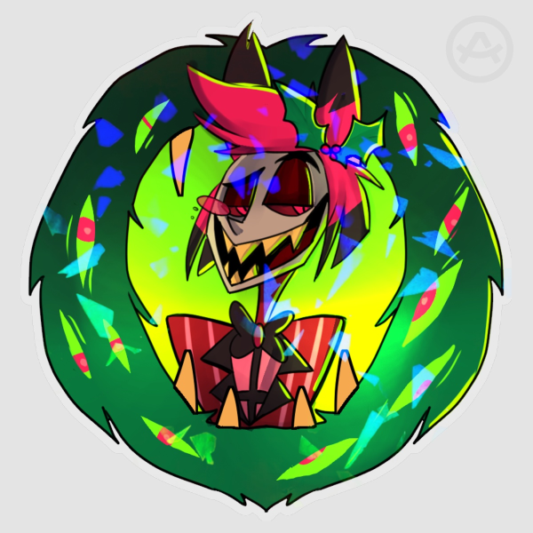 Clear PET Vinyl Die Cut Stickers - Holiday wearth Alastor