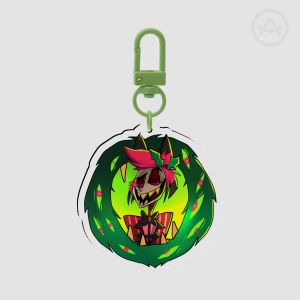 Clear Acrylic Keychains - Holiday wearth Alastor (but smaller)