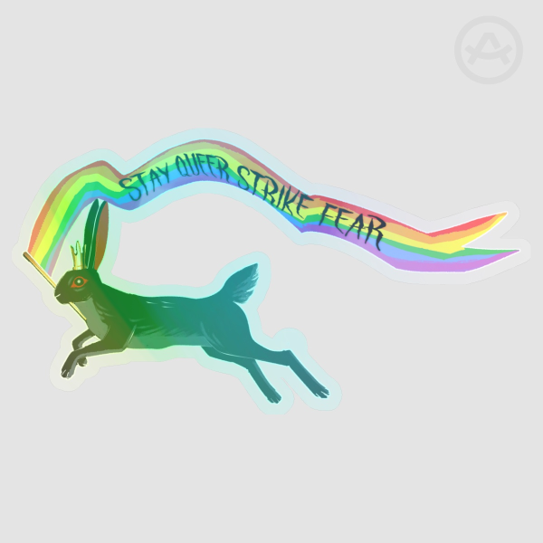 Clear PET Vinyl Die Cut Stickers - Stay queer strike fear pride