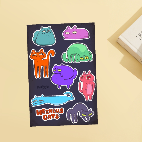 Heinous Cats Stickers Sheet