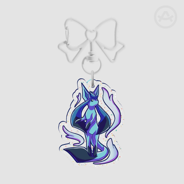 Glaceon/Shiny Glitter Acrylic Keychain