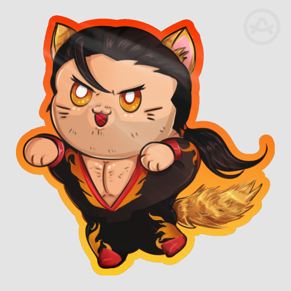 Kitty Flambae Sticker