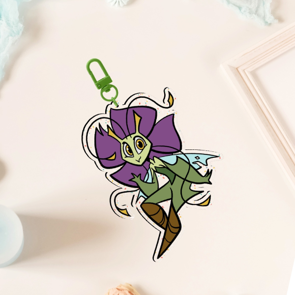 Full-Bloom Enid Double-Sided GLITTER Acrylic Keychain