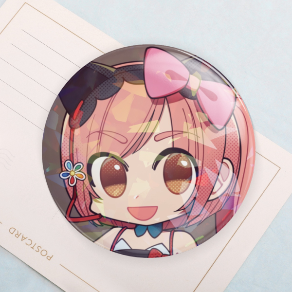 Old Chibi Iroha Natural  Button