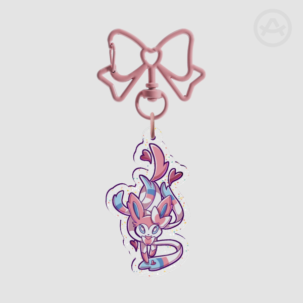 Sylveon/Shiny Glitter Acrylic Keychain