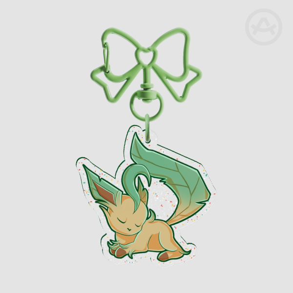 Leafeon/Shiny Glitter Acrylic Keychain