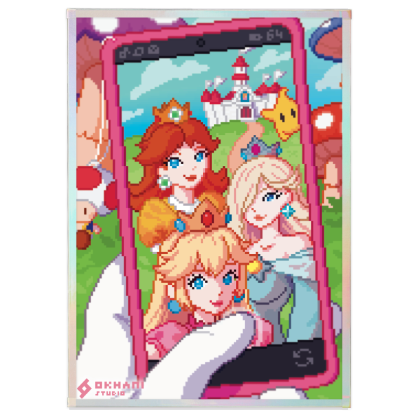 [A5 Art Board] Peach, Rosalina and Daisy Selfie