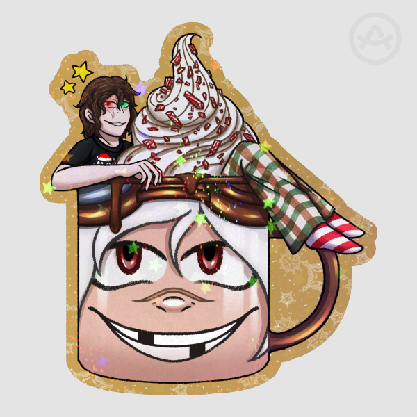 Cozy Christmas 2025: Hot Cocoa Yossarian Die Cut Sticker