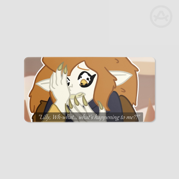 "Lilly W... What's happening to me?" Eda The Owl Lady TOH Desk Pad