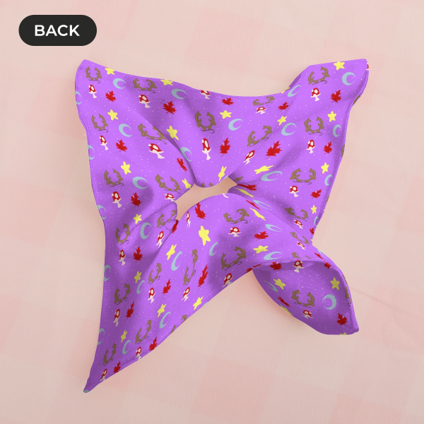 Purple Starry Woodland Pattern Scrunchie (Square)