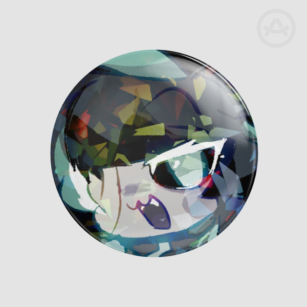 Astatos round badge pin 2