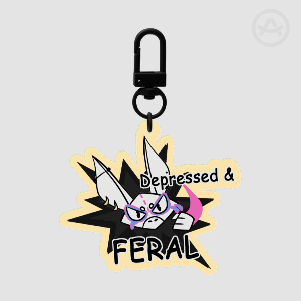 DEPRESSED AND FERAL|| KEYCHAIN|| GUEST ARTIST!
