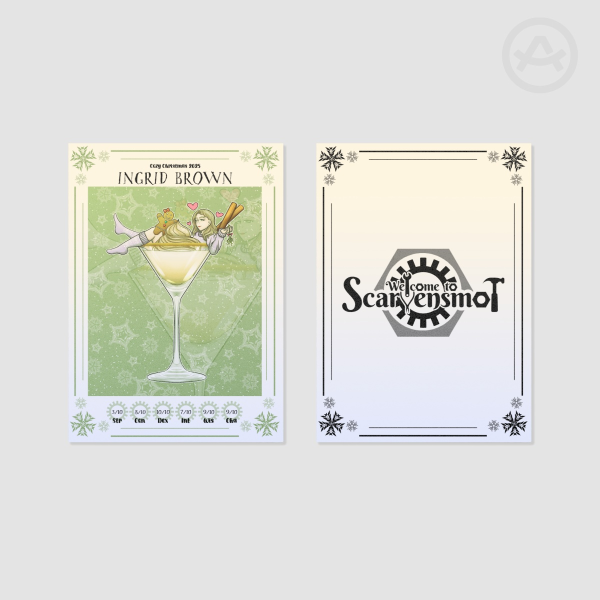 Cozy Christmas 2025: Gingerbread Martini Ingrid OC Trading Photocard
