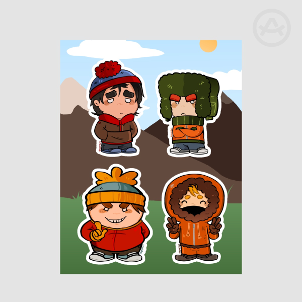 South Park Sticker Sheet (Main Four)