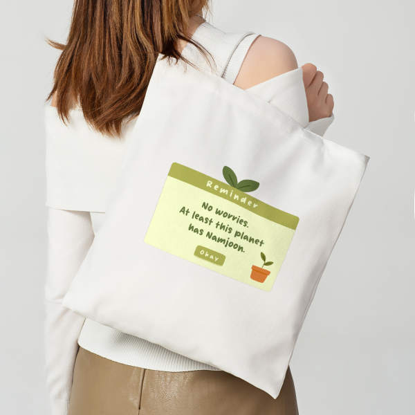 Namjoon Reminder Canva Tote Bag - 13.7″x15.7″(35x40cm)