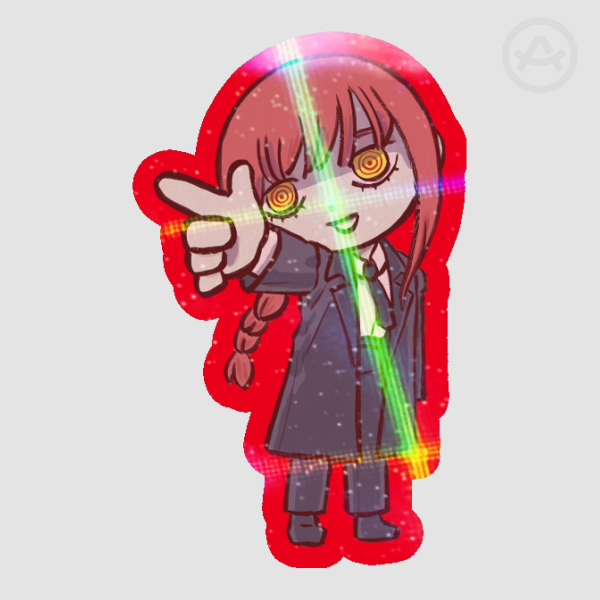 Makima Colored Edge Die Cut Stickers