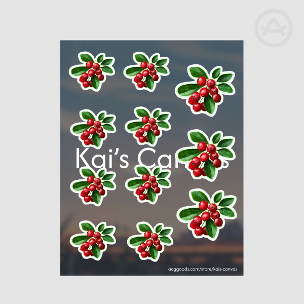 Lingonberries | Matte Stickers Sheet