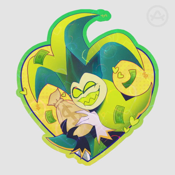Mammon Heart Colored Edge Die Cut Sticker