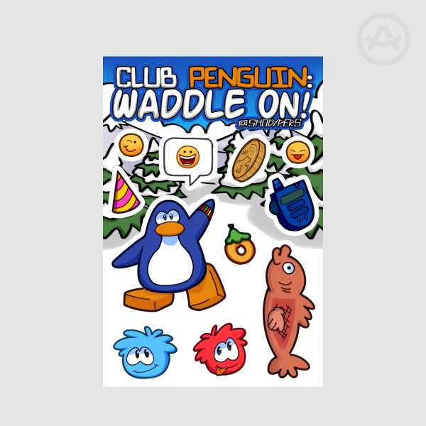 Club Penguin: Waddle On! Sticker Sheet