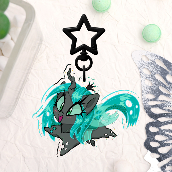 Chrysalis My Little Pony Glitter Acrylic Keychain
