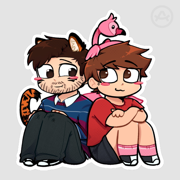 Jake and Albert Die Cut Sticker