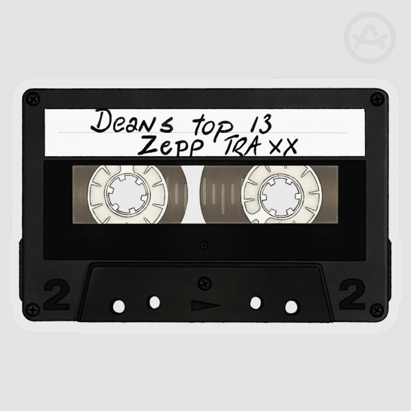 Destiel Led Zeppelin Mixtape (Supernatural) - Clear PET Vinyl Die Cut Sticker