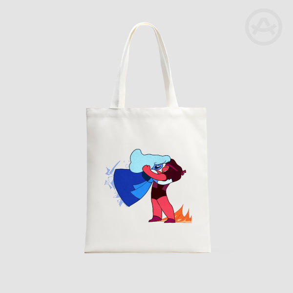 Ruby and sapphire tote bag