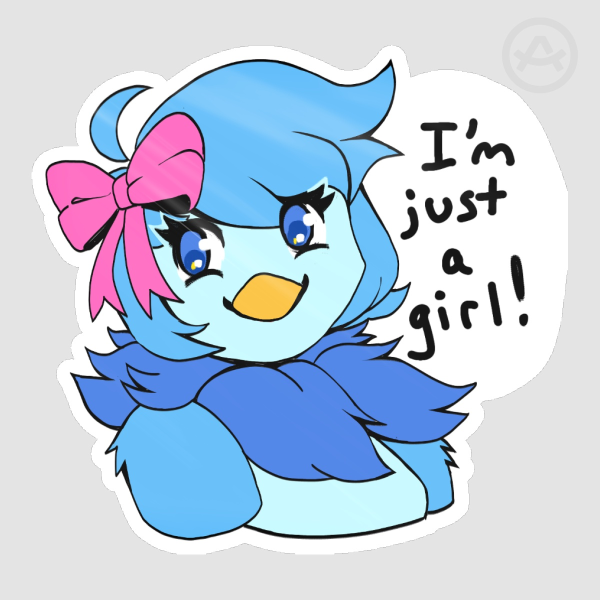 I'm Just A Girl Martlet Sticker