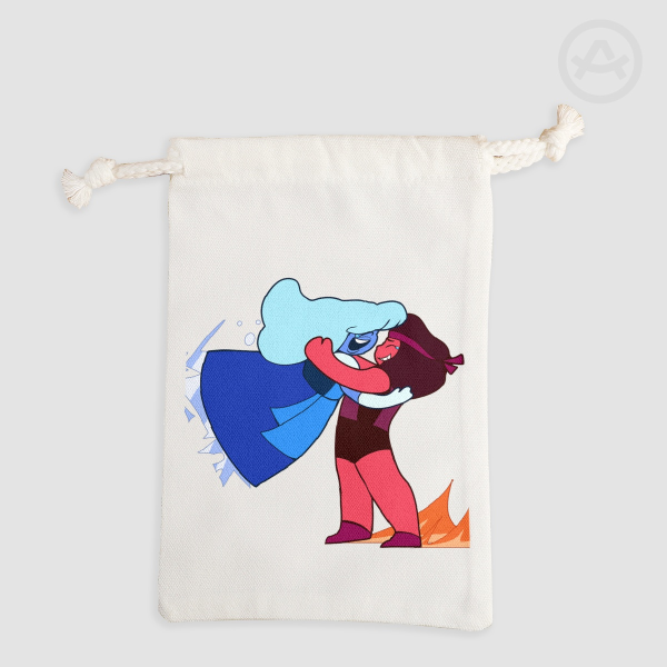 Ruby and sapphire Drawstring Pouch