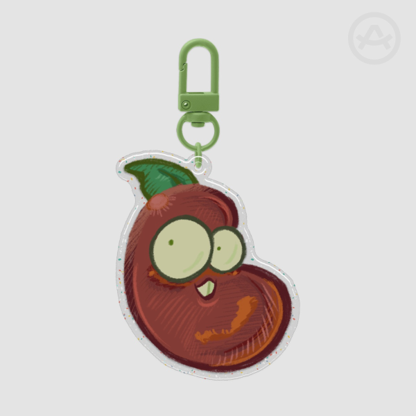 Coffee Bean Glitter Epoxy Keychain PvZ