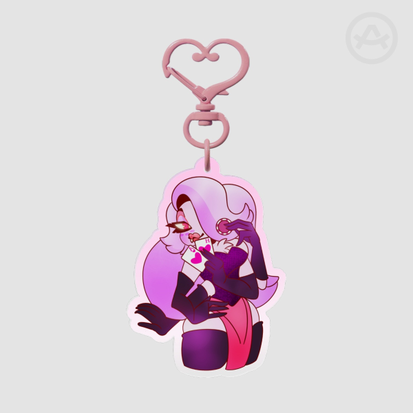 Hazbin Hotel Drag Angel Dust Keychain