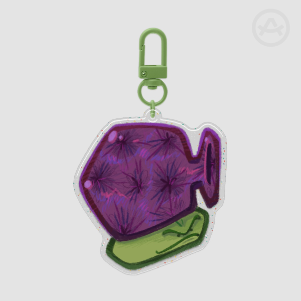 Fume-shroom Glitter Epoxy Keychain PvZ