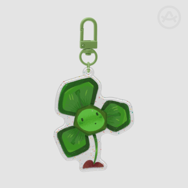Blover Glitter Epoxy Keychain PvZ