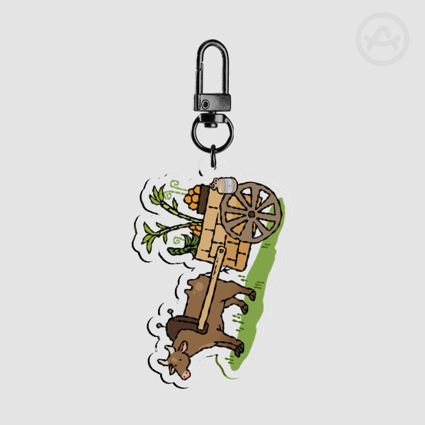Cow cart Keychains