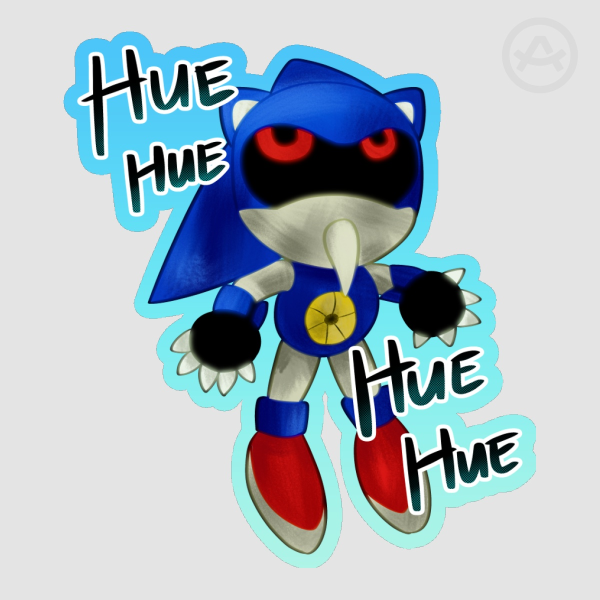 SONIC | Metal Sonic "Hue Hue" Meme [MATTE DIE CUT STICKER]