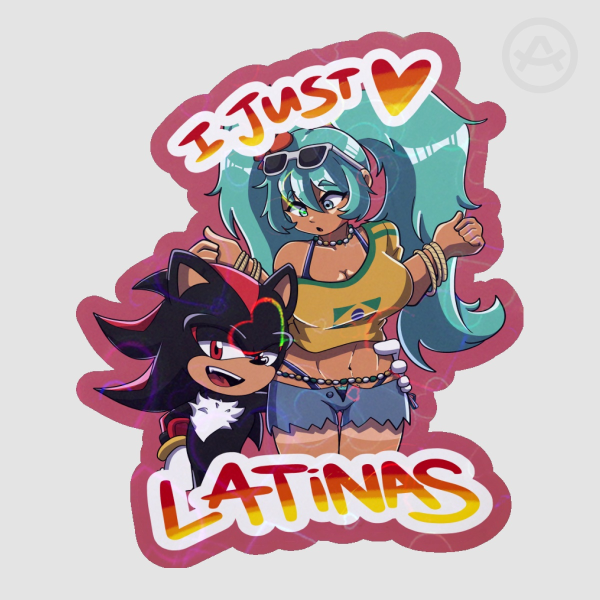 SONIC | Shadow "I Just Love Latinas" Meme [HEART HOLO DIE CUT STICKER]