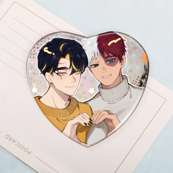 TodoKaon Timeskip Heart Shape Holographic Badge